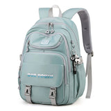 Multi-Pocket Nylon School Backpack for Students - Casual Laptop Book Pack