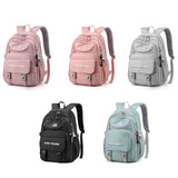 Multi-Pocket Nylon School Backpack for Students - Casual Laptop Book Pack