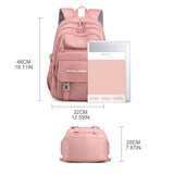 Multi-Pocket Nylon School Backpack for Students - Casual Laptop Book Pack