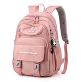 Multi-Pocket Nylon School Backpack for Students - Casual Laptop Book Pack