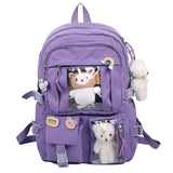 Multi-Pocket School Backpack Large Capacity Casual Rucksack Travel Bag