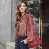 Flower Leather Handbag Shoulder Messenger Bag