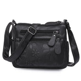 Flower Leather Handbag Shoulder Messenger Bag