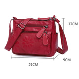 Flower Leather Handbag Shoulder Messenger Bag