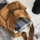 Canvas Big Size Handbag Zipper Messenger Bag
