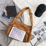 Canvas Big Size Handbag Zipper Messenger Bag