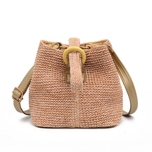 Boho Beach Straw Bags Women Handbag Lady Knit Crossbody Bag