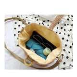 Boho Beach Straw Bags Women Handbag Lady Knit Crossbody Bag