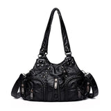 Soft Pu Leather Zipper Hobo Purse - Large Capacity Daily Shoulder Bag
