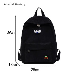 Women's Cartoon Backpack Summer Canvas Shoulder Bag Mini Travel Rucksack