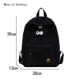 Women's Cartoon Backpack Summer Canvas Shoulder Bag Mini Travel Rucksack