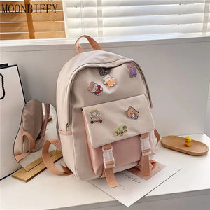 Multi-color Backpacks for Women Cartoon Bags Small Canvas Shoulder Bag