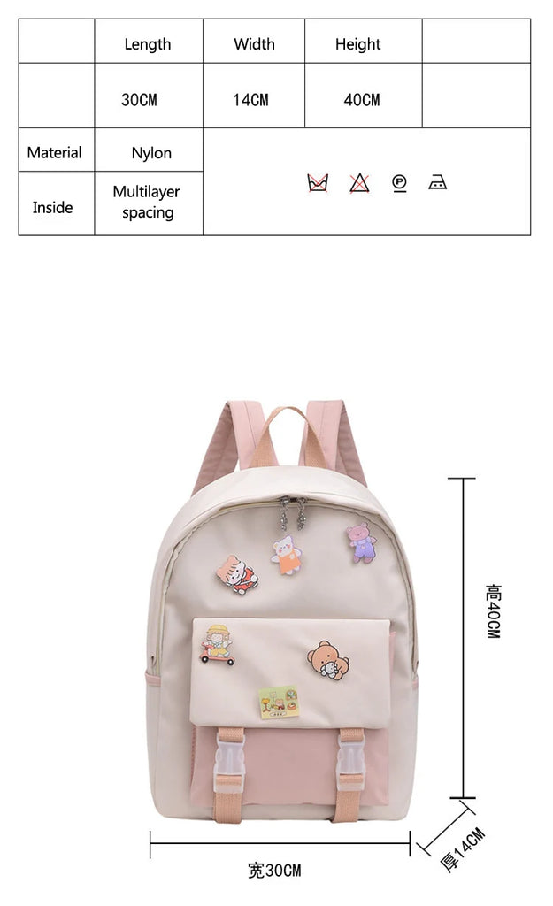 Multi-color Backpacks for Women Cartoon Bags Small Canvas Shoulder Bag