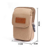 Men Canvas Waist Pack Bum Bag Classic Texture Small Phone Pouch