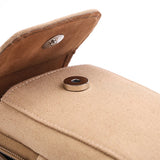 Men Canvas Waist Pack Bum Bag Classic Texture Small Phone Pouch