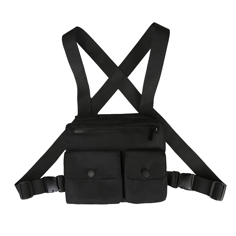 Women's Multi-function Secret Hiding Pocket Vest Hip-Hop Street Wear Bag