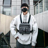 Women's Multi-function Secret Hiding Pocket Vest Hip-Hop Street Wear Bag