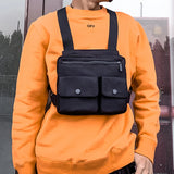 Women's Multi-function Secret Hiding Pocket Vest Hip-Hop Street Wear Bag