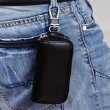Leather Zipper Key Bag for Men and Women