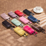 Leather Zipper Key Bag for Men and Women
