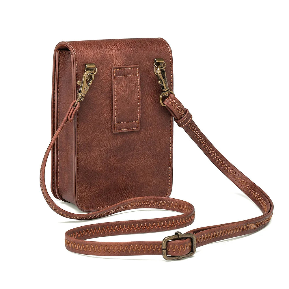 Women Punk Crossbody Shoulder Bag Street Steampunk Mini Phone Bag