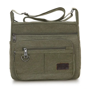 Multi-layer Canvas Bag for Women Large Capacity Laptop Shoulder Bag