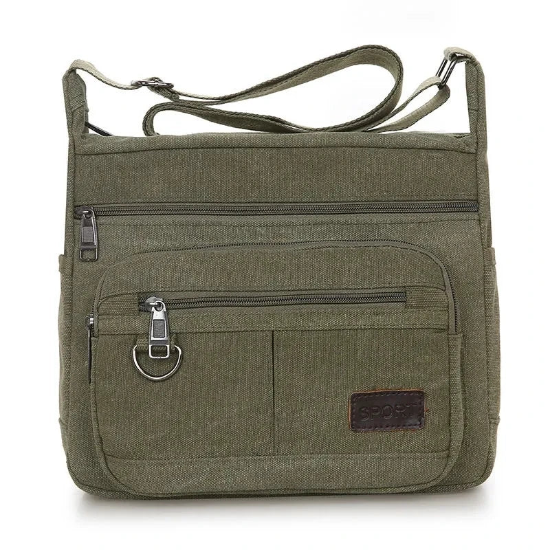 Multi-layer Canvas Bag for Women Large Capacity Laptop Shoulder Bag