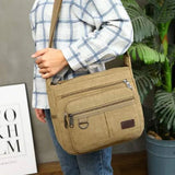 Multi-layer Canvas Bag for Women Large Capacity Laptop Shoulder Bag