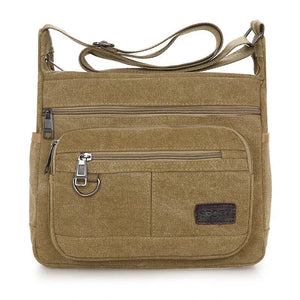 Multi-layer Canvas Bag for Women Large Capacity Laptop Shoulder Bag