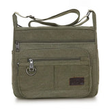 Multi-layer Canvas Bag for Women Large Capacity Laptop Shoulder Bag