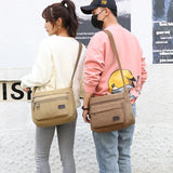 Multi-layer Canvas Bag for Women Large Capacity Laptop Shoulder Bag