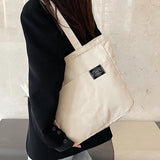 Canvas Shoulder Bag with Multiple Pockets for Women
