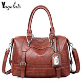 Casual Large Capacity Women Tote Bag Pu Leather Ladies Handbag