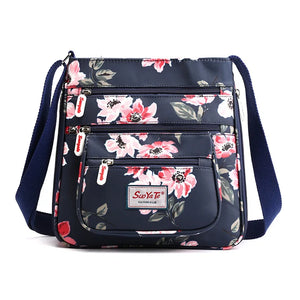Floral Pattern Multi-pocket Shoulder Bag for Women