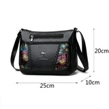 Flower Handbags Women's Soft Leather Shoulder Messenger Sac