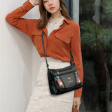 Flower Handbags Women's Soft Leather Shoulder Messenger Sac