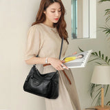 Soft Leather Crossbody Bag Multi-pocket Women Shoulder Bag