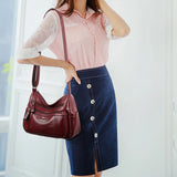 Soft Leather Crossbody Bag Multi-pocket Women Shoulder Bag