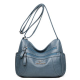 Soft Leather Crossbody Bag Multi-pocket Women Shoulder Bag
