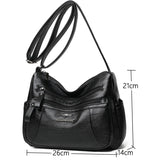 Soft Leather Crossbody Bag Multi-pocket Women Shoulder Bag