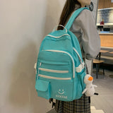 Waterproof Nylon Women Backpack College Student Bag Teenage Girls Laptop School