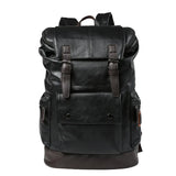Multi-pocket Men's School Bag Leather Laptop Travel Backpack