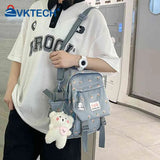 Floral School Bag Small Shoulder Bookbag for Women