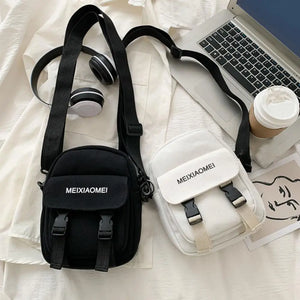 Canvas Crossbody Bag Moisture-proof Lightweight Adjustable Large Capacity