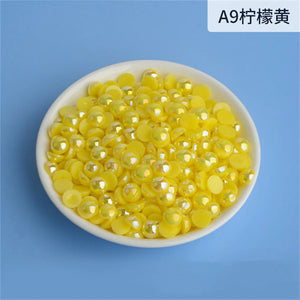Large Bag 3-12mm Half Round AB Pearl Non-Heat Repair Glitter ABS Ornam
