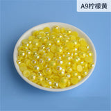 Large Bag 3-12mm Half Round AB Pearl Non-Heat Repair Glitter ABS Ornam
