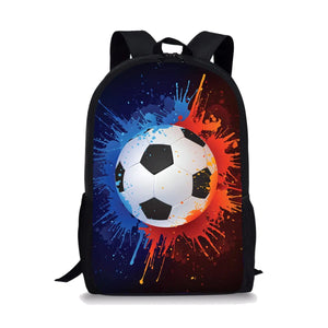 Multicolor Football Pattern Teen Schoolbag Boys Large Capacity Schoolbag