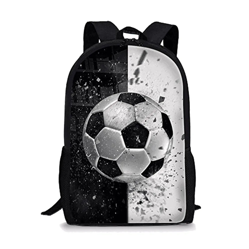 Multicolor Football Pattern Teen Schoolbag Boys Large Capacity Schoolbag