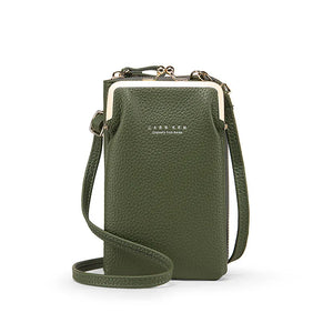 Multicolor Ladies Phone Bag Pu Leather Organizer Crossbody Bag