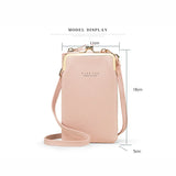 Multicolor Ladies Phone Bag Pu Leather Organizer Crossbody Bag